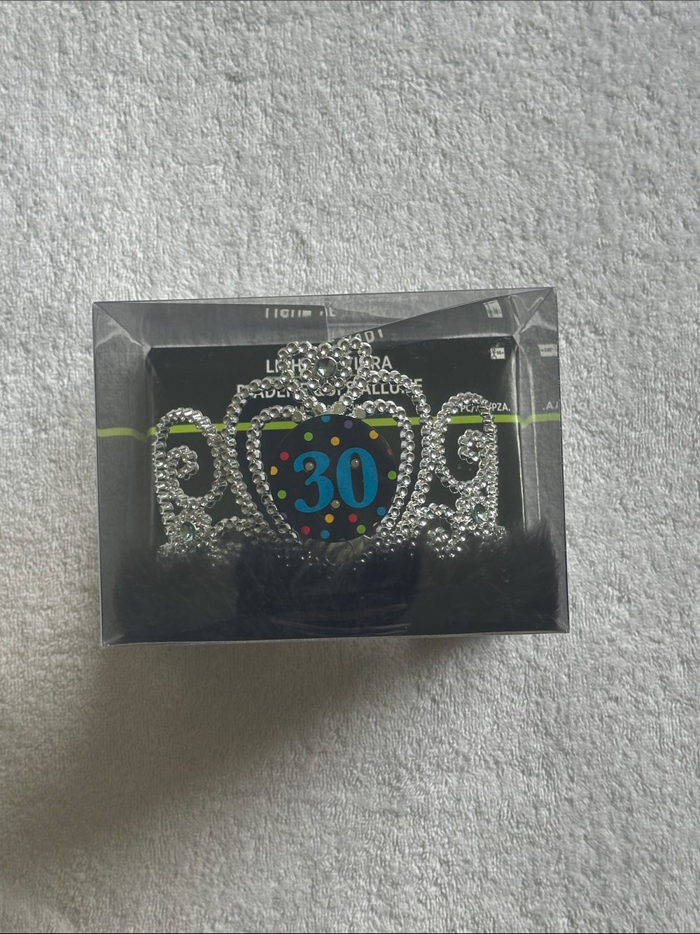 Silver 30th Birthday Rhinestone Tiara Headband with Lights
